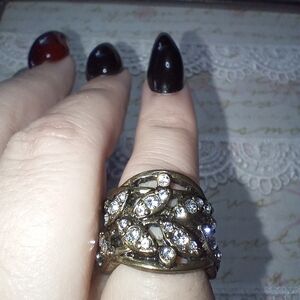 Gilded Age Style Gold Leaf Ring